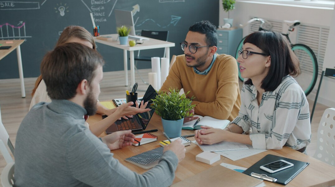 colleagues discussing ideas