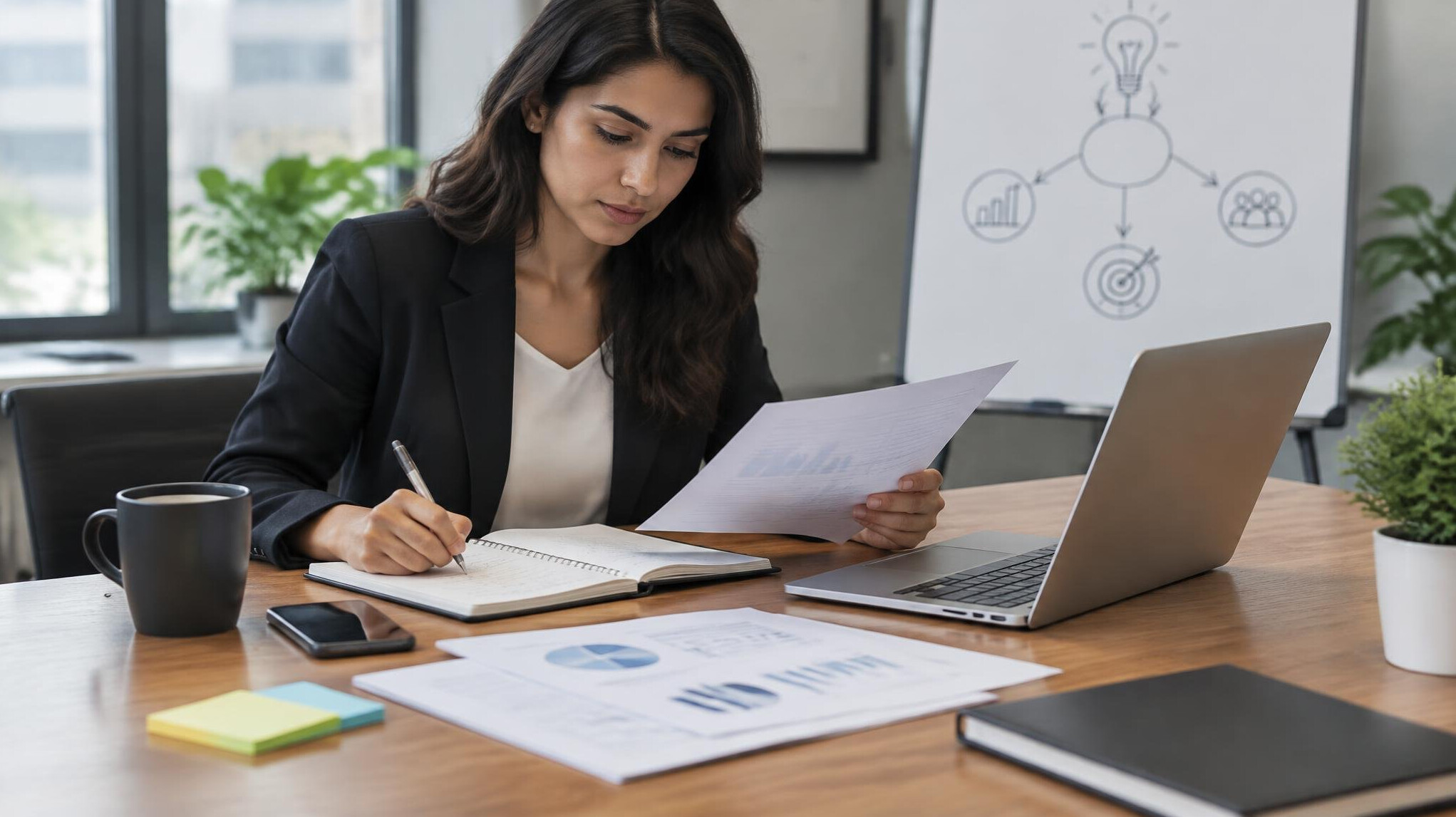 person preparing documents