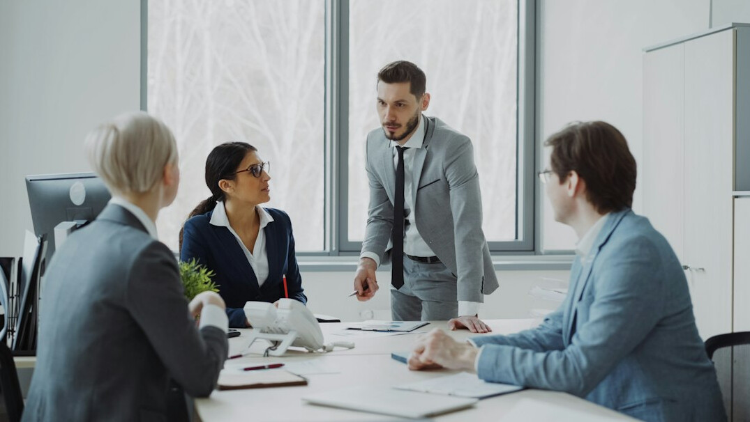 business people negotiating in meeting